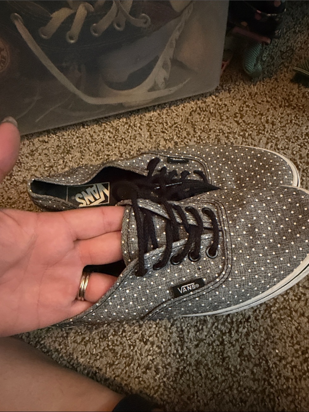 Vans Grey Polka Dot Low-Top Sneakers